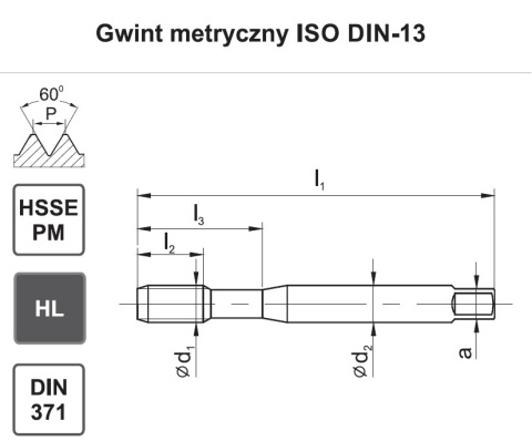 Gwintownik Maszynowy MasterTAP M6 6HX DIN-371 B HSSE-PM HL C4-118M01 ...